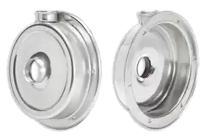Hygienic pump housing is polished on the inside and on the outside